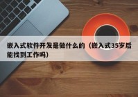 嵌入式软件开发是做什么的（嵌入式35岁后能找到工作吗）