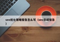 seo优化策略报告怎么写（seo总结报告）