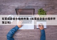 石家庄企业小程序开发（石家庄企业小程序开发公司）