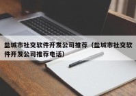 盐城市社交软件开发公司推荐（盐城市社交软件开发公司推荐电话）