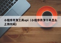 小程序开发工具api（小程序开发工具怎么上传代码）