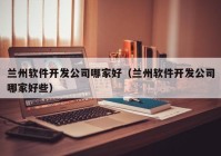 兰州软件开发公司哪家好（兰州软件开发公司哪家好些）