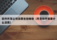 软件开发公司资质包括哪些（开发软件需要什么资质）